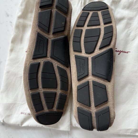 Salvatore Ferragamo Men's Tan Brown Leather Driver Loafers – Size 9EE – Style #Z - Picture 5 of 5